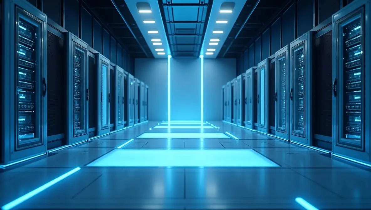 Infraestrutura de data center e servidores em ambiente de alta tecnologia